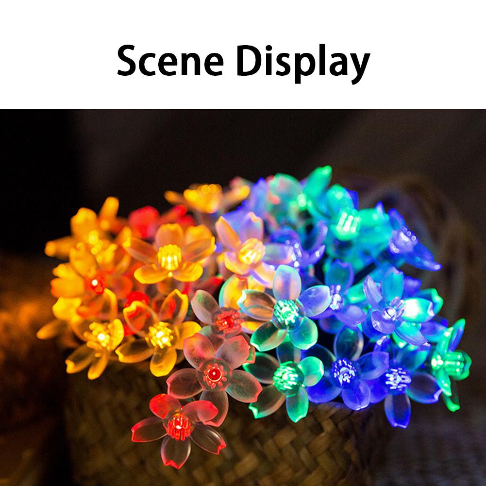 Solar Lichterkette Blume Außen Wasserdicht 100LED 12m Mehrfarbig Lichterkette 8