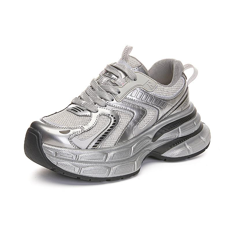 Suction film sole dad shoes women's 2025 spring new platform-soled sports single shoes versatile casual shoes retro running women's shoes