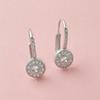 925 Sterling Silver Simple and Generous Fashion Micro-inlaid Zircon Round Earrings Birthday Party Anniversary Gift
