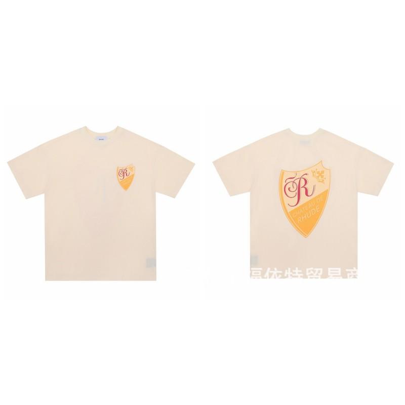 High Street Vintage T-Shirt Couples Loose Fit Crew Neck Short Sleeve Letter Print Casual Top