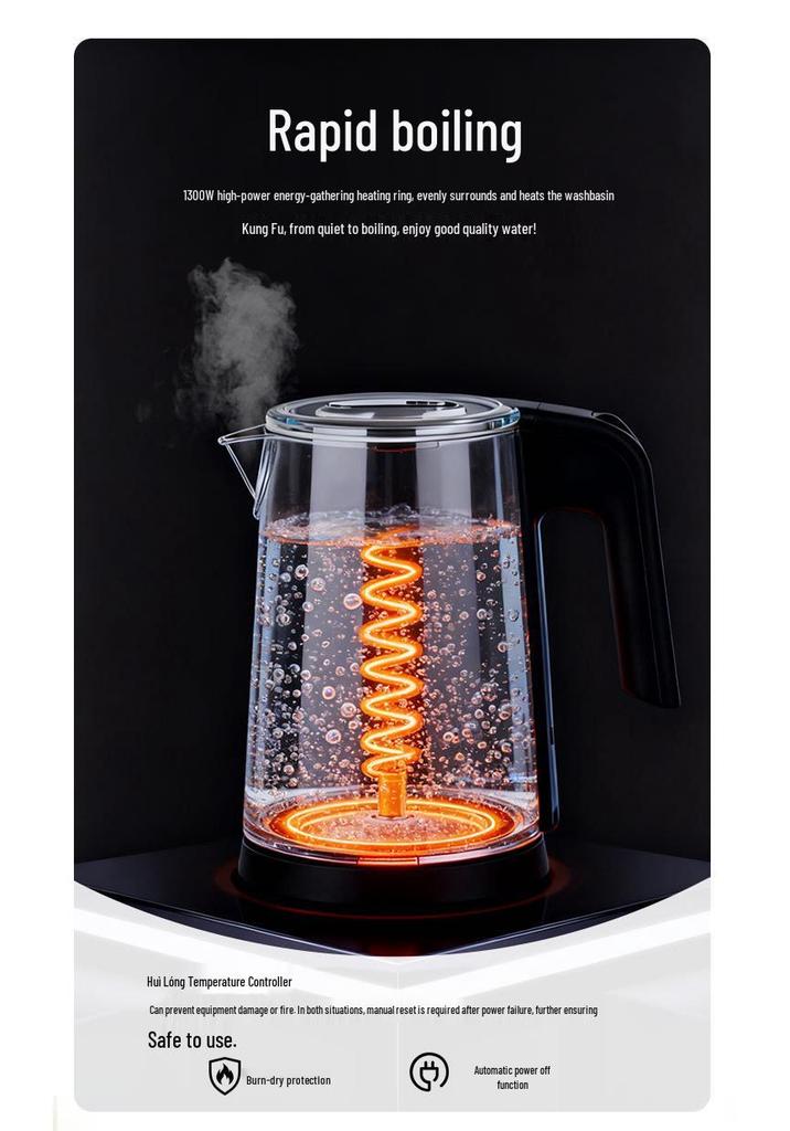 Hotel Exclusive Mini Electric Kettle: Fully Automatic 304 Stainless Steel Boiler for Guestroom.