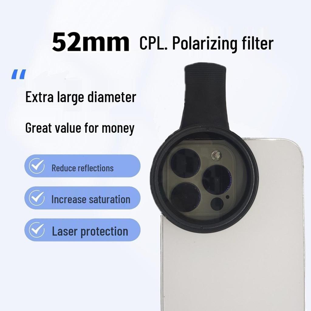 Mobile Phone Polarizing ND Filter: Reduces Glare for Live Streaming & Photography with HD Quality