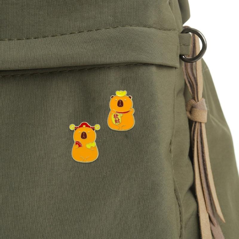 Unique Capybara Metal Badge Lapel Pin Elegant Capybara Designs Pin Brooch Jewelry Perfect For Accessorizing Or Gifting