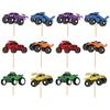 Monster Road Off Vehicle Pattern Party Cake Glitter Paper Plugin Decoration
