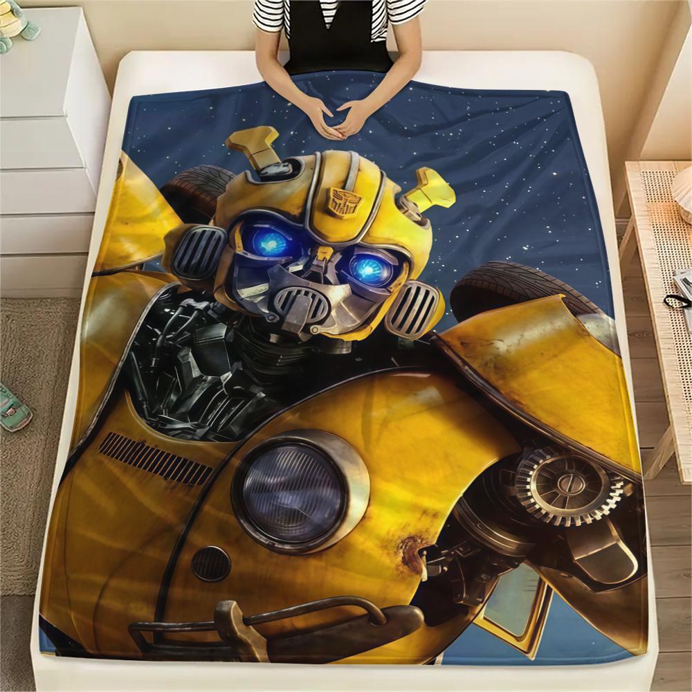 1Pc Bumblebee Print Flannel Blanket, High quality Comfortable for All Seasons, Home Decor, Warmth and Comfort, Perfect for Christmas Gifts
