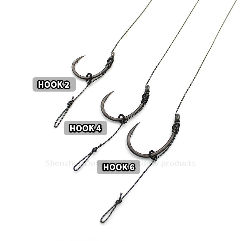 3pcs/pack Carp Fishing Blow Back Rig Barded And Barbless Hook Size 2 4 6 With Fishing Line Anti Tangle Sleeve Carp Fishing Terminal Tackle Accessories