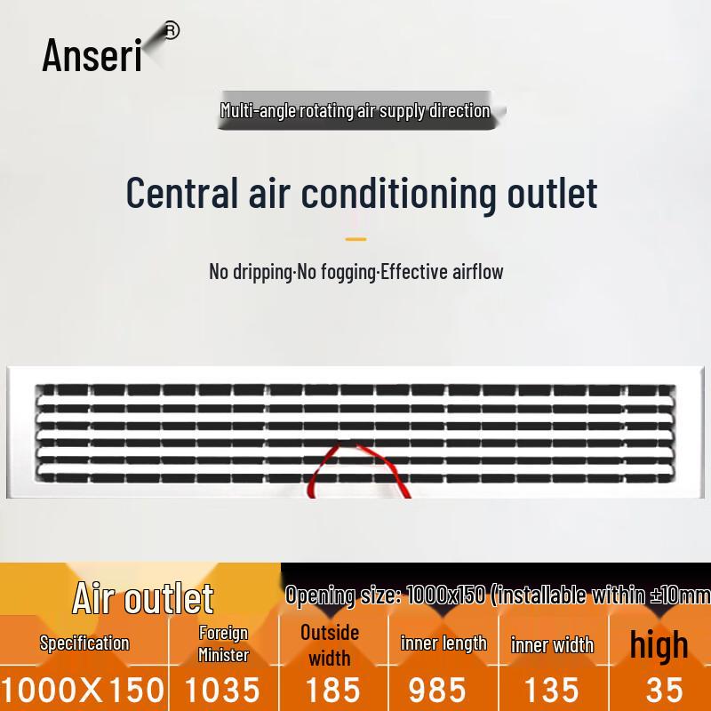 Ancairui Central AC ABS Louvered Air Vent Grille