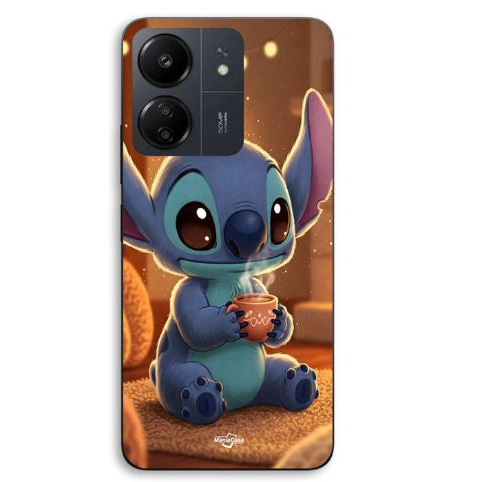 Coque de téléphone - MANIACASE - Xiaomi Redmi 13C 4G - Silicone TPU - Noir - Stitch mignon café