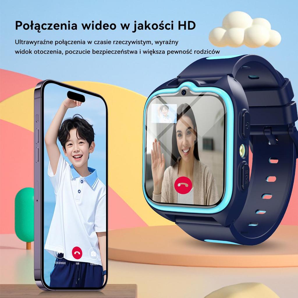 Blackview Dětské chytré hodinky Z30, 4G GPS Tracker, HD videohovor, 800mAh baterie, vodotěsnost IP68