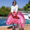 Inflatable PVC Float Recliner: Foldable Striped Swimming Bed