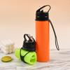 600ML, Foldable Silicone Water Bottle, Portable Sports Water Bottle, Suitable for Hiking, Camping, Lightweight and Foldable Desi