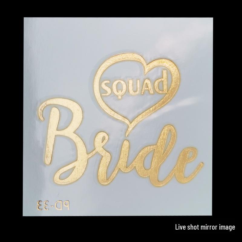 Team Bride Bachelorette Party Gold Foil Tattoo Stickers for Face or Body