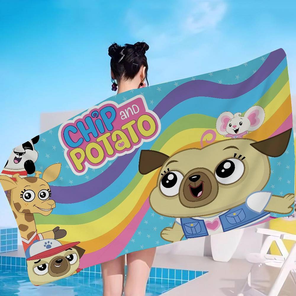 Chip and PotatoS Microfiber Beach Towel Absorbent Quick dry Soft Yoga Swimming Resort Mountain Climbing Towel