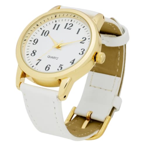 

Fieldwork Women s Analog Watch with Leather Strap, White, Salon Size, PP004-1