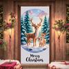 Reindeer Elk Banner Christmas Banner Door Cover Lining Home Winter Banner For Holiday Celebration Home Decoration