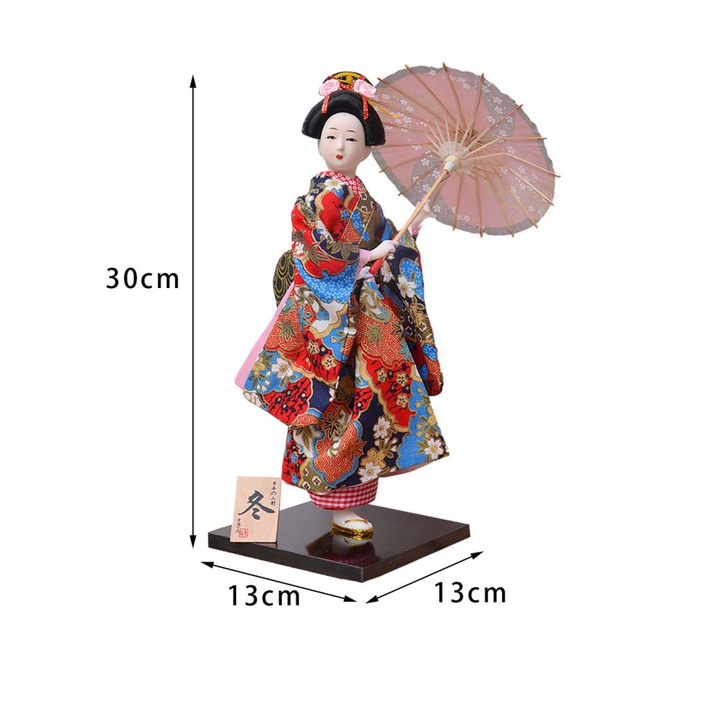 Ethnische Japanische Geisha-Puppen Freistehendes Handwerk Statuette Figur Handwerk Ornament Asiatische Puppe Ornament für Regaldeko