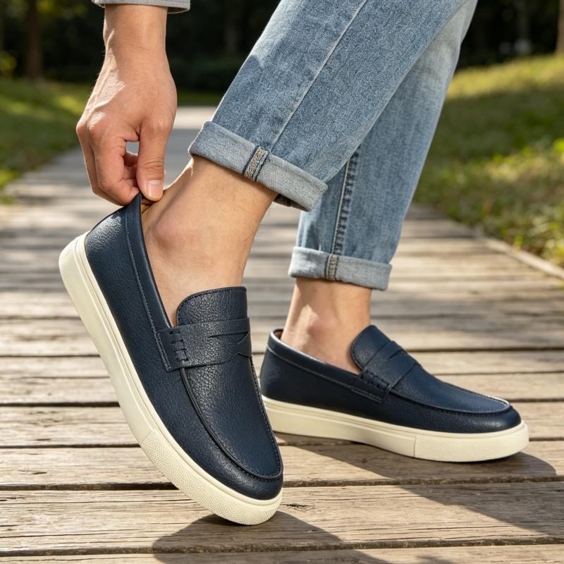 Mocasines de Diseñador Clásicos Para Hombre Zapatos sin Cordones Transpirables Planos Zapatos Casuales para Hombre Cómodos Zapatos de Cuero PU Hombre Zapatos Perezosos