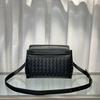 2026 Cross-border Leather Woven Messenger Bag, the Same Fashion Trend for Men and Women, Commuting Versatile Single Shoulder Messenger Bag Bag