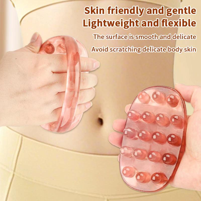 18 Beads Handheld Gua Sha Massage Roller Natural Resin Waist Neck Back Leg Body Meridian Scraping SPA Anti Cellulite Relaxation
