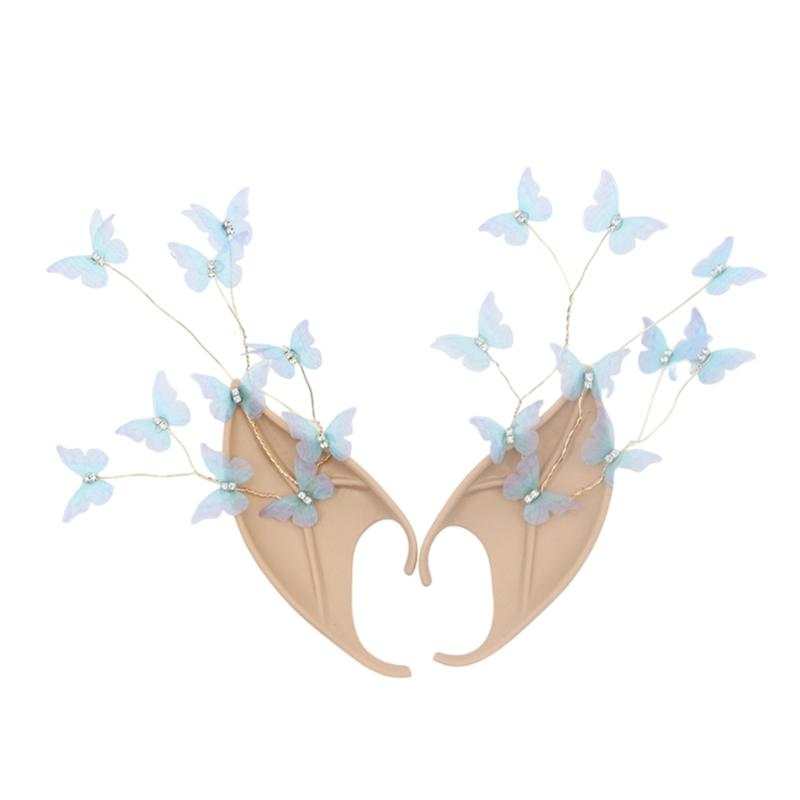 Elfie Uszy Uszy Wróżki Uszy Elfów z Motylem Obce Uszy Spiczaste Uszy na Imprezę Cosplay Uszy