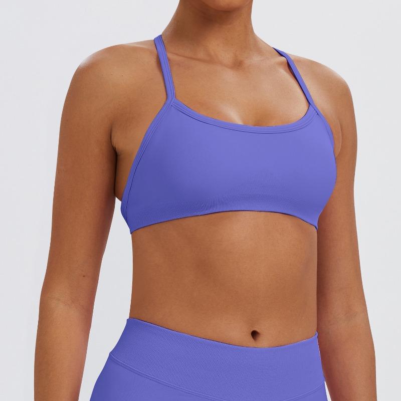 Women Seamless High Stretch Yoga Sports Bra, Lycra Spandex Convertible Removable Straps Fitness Tank Top