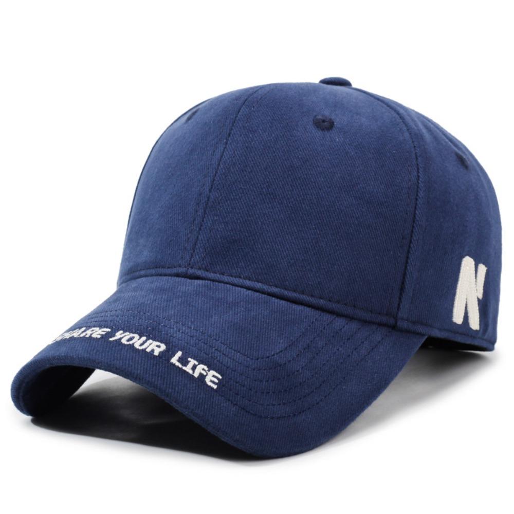 Enlarged Design Letter Embroidery Cap Versatile Sunshade Cap Trendy Face-Slimming Cap  Unisex
