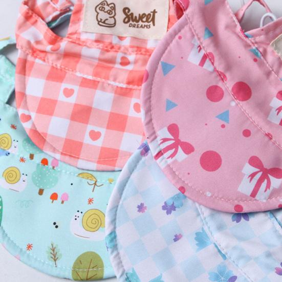 Pet Sun Hat Plaid Cat Baseball Cap with Ear Holes Adjustable Elastic Cord Cute Print Brimmed Cap for Cats And Dogs Sun Protection Outdoor Walking