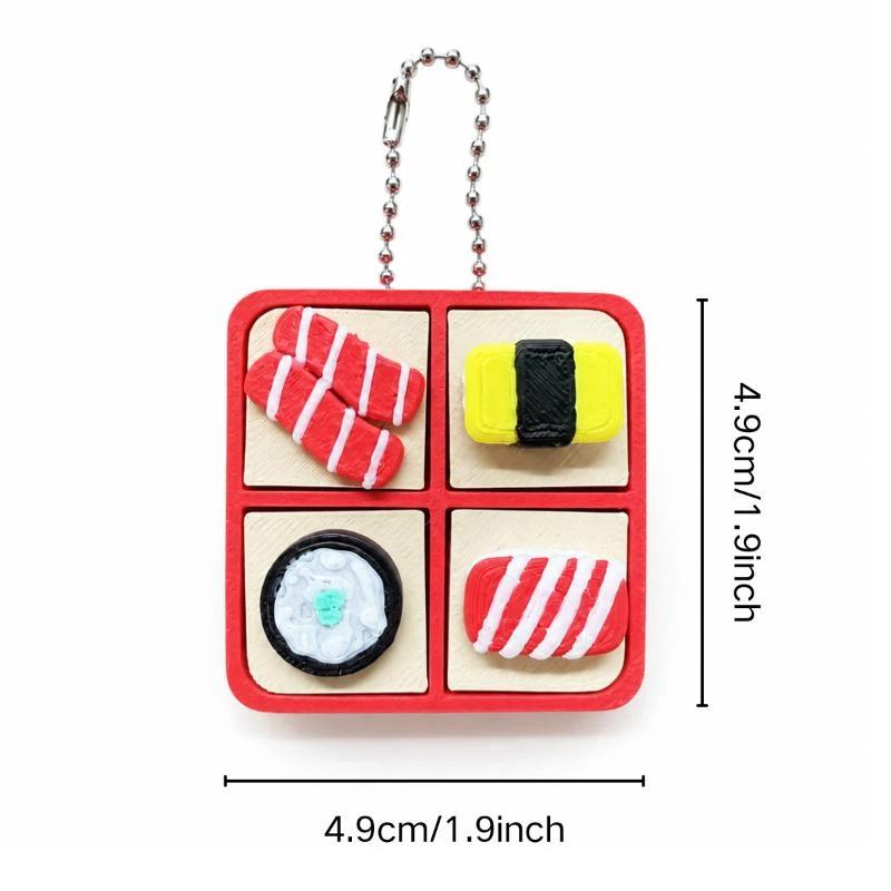 Niedliche Sushi-Tastatur Fidget Schlüsselanhänger 1 Stück Stressabbau PLA 3D Taschenanhänger für Rucksack Dekoration Teenager Tägliche Nutzung Geschenk
