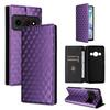 Cubic Grid Texture Flip Leather Phone Case
