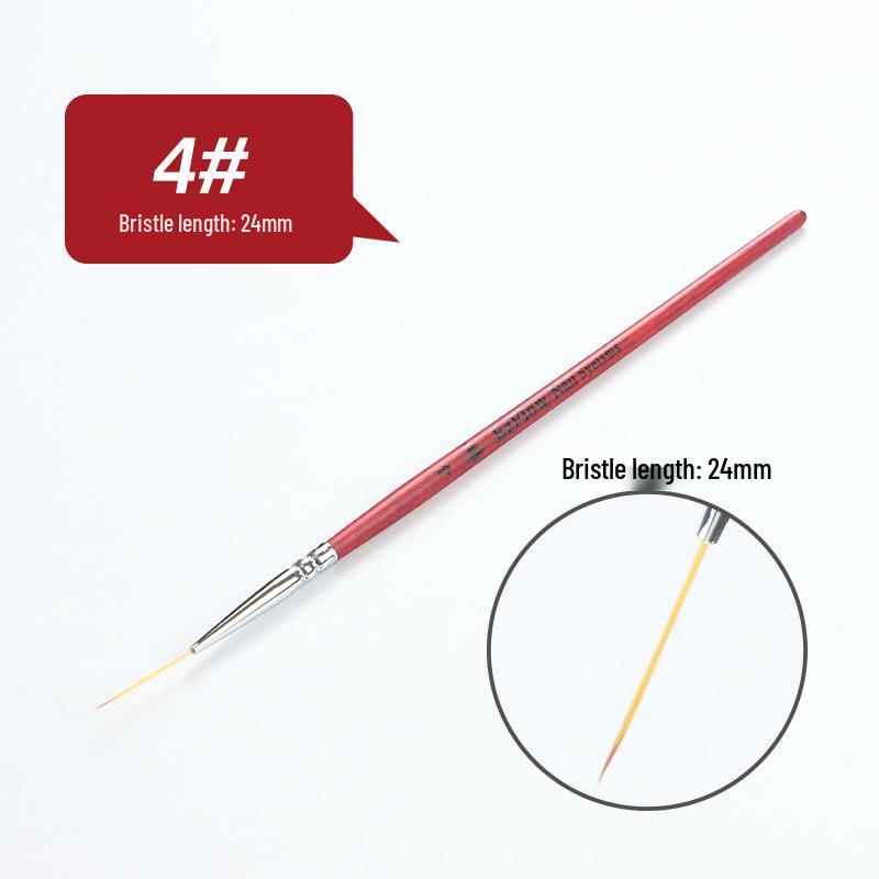 Japanese Ultra-Fine Nail Art Liner Brush Set: Wooden Rod Long & Short BJD Face Painting Brushes