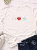 Electrocardiogram Heart Print Women T Shirt Short Sleeve O Neck Loose Women Tshirt Ladies Tee Shirt Tops Clothes Camisetas Mujer