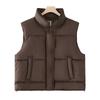 Down Cotton Clothes Vest Women's Autumn and Winter New Loose Cotton Vest Solid Color Cotton Clothes Vest Jacket