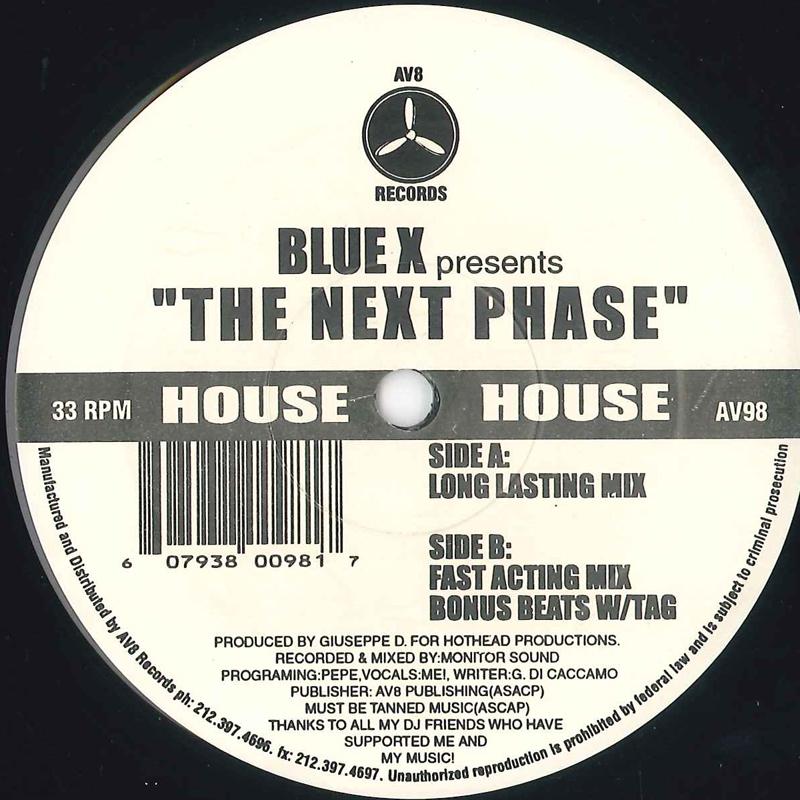 

12inch Record BLUE X - Next Phase AV98 AV8 1999 US Dance & Electronica Used