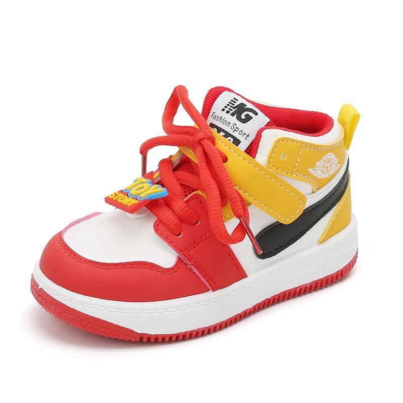 Dziecięce Buty Sportowe - Wiosna/Jesień Wysokie Codzienne Buty do Skate'u dla Chłopców, Odporne na Poślizg Buty do Koszykówki dla Dziewcząt, Buty z Miękką Podeszwą dla Maluchów