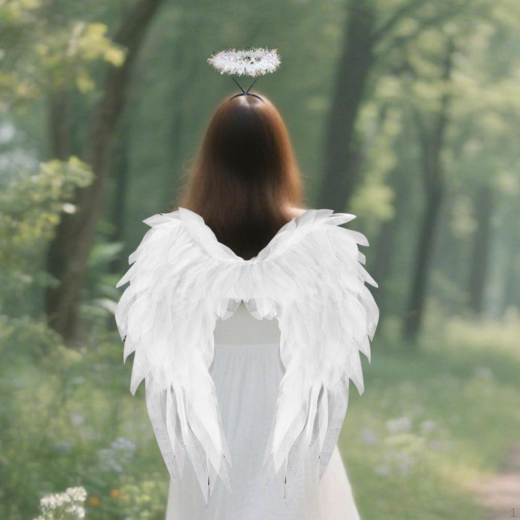 Engelskostüm Flügel und Stirnband Zubehör Halloween Cosplay