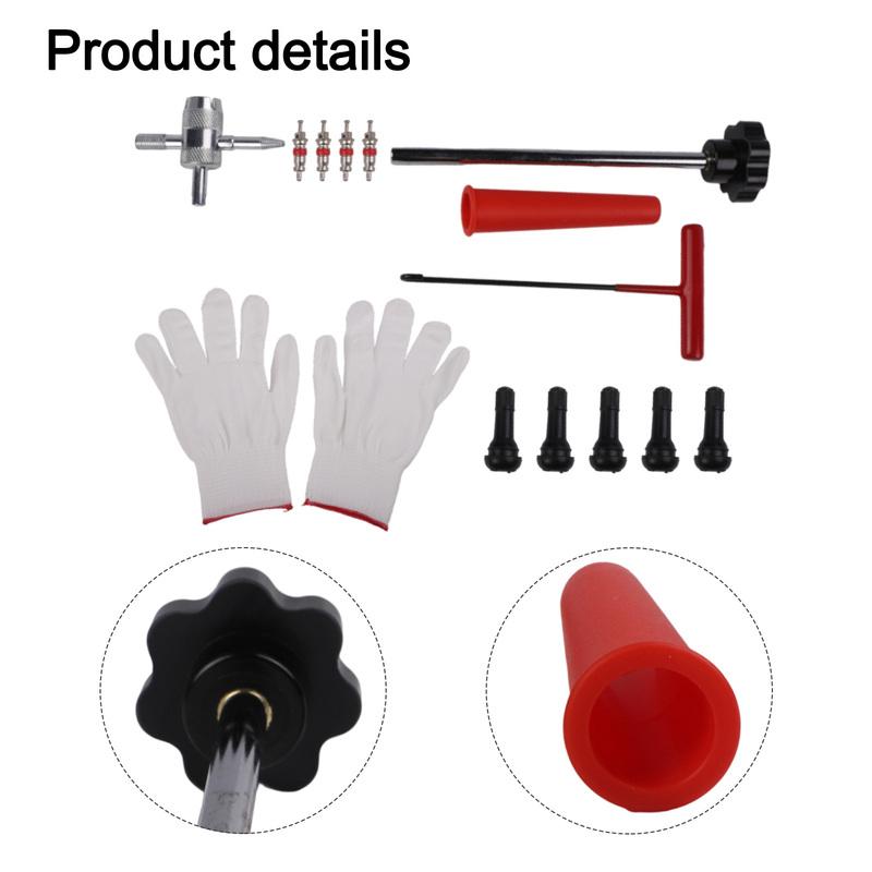 For Trucks Automotive Tool Set Tire Valve Tool Kit Tire Maintenance 21.8*4.8*4.8cm Valve Stem Puller And Tools