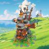 MOC Japanese Anime Castle Kit Building Blocks Cartoon Frog Castle Steampunk Castle Architecture Bricks Toy Adult Gift