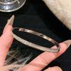 Titanstahl Gold Silber Farbe Armreifen für Damen Mädchen Trend Wasserdicht Schmuck Luxus Funkelnder Zirkon Armband Armreif