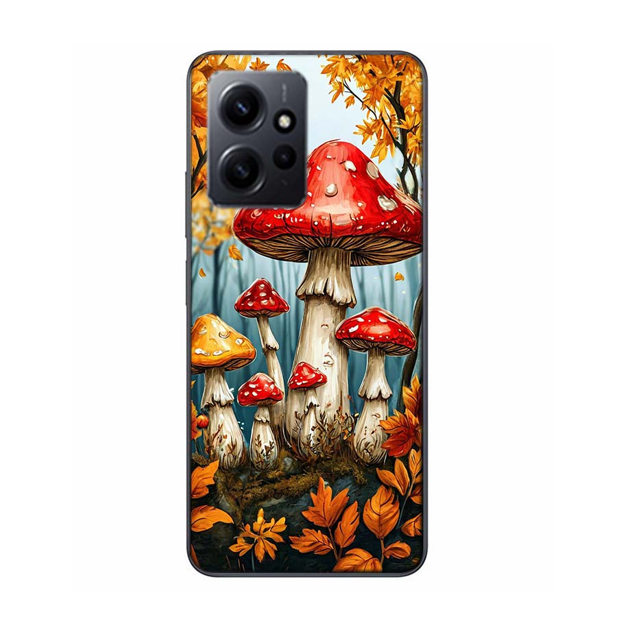 Colorful Mushroom Phone Case For Redmi 12 13C 12C 15C 9 10 10C Note 13 Pro Plus 14 15 Pro 9T 9C 9A TPU Soft Cover Clear Cell Cas