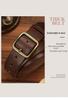 Men's Retro Cowhide Leather Belt, Durable & Versatile for Jeans & Business Attire