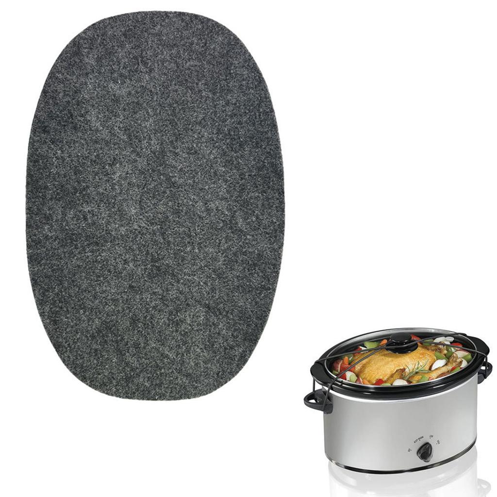 Oval Slow Cooker Heat Resistant Mat Fits 6-8 Quart Slower Cooker Pad Non-slip for Kitchen Table Countertop Protector Mat