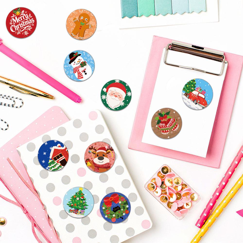 500 Sheets/Roll Christmas Cartoon Stickers for Journal, DIY Crafts, Phone Case & Notebook Decoration.