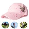 Baseball Cap Casual Breathable Wide Brim Buckle Closure Windproof Sun Protection Adjustable Chinese Style Bird Flower Embroidery Outdoor Women