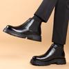 Fashion Casual men's boots Comfortable minimalist British style Work and Leisure Business Adult classic thick soled shoes Black New
