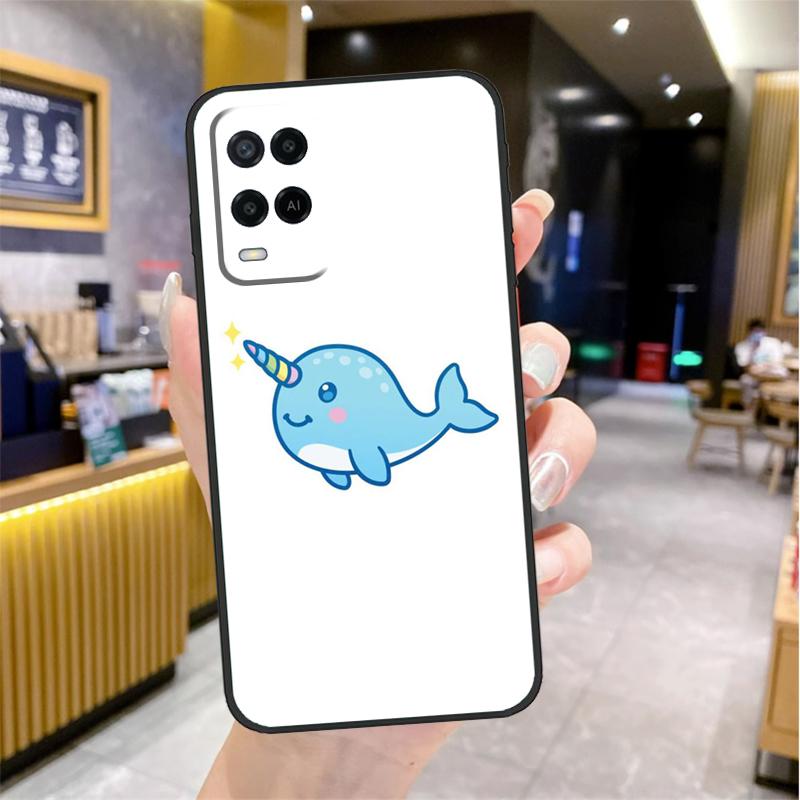 Cute Sea Narwhal Quotes Case For Oppo A74 A54 A94 A78 A98 A18 A60 A80 A40 A38 A58 A96 A76 A16 A15 A17 A57 A77 A5 Pro