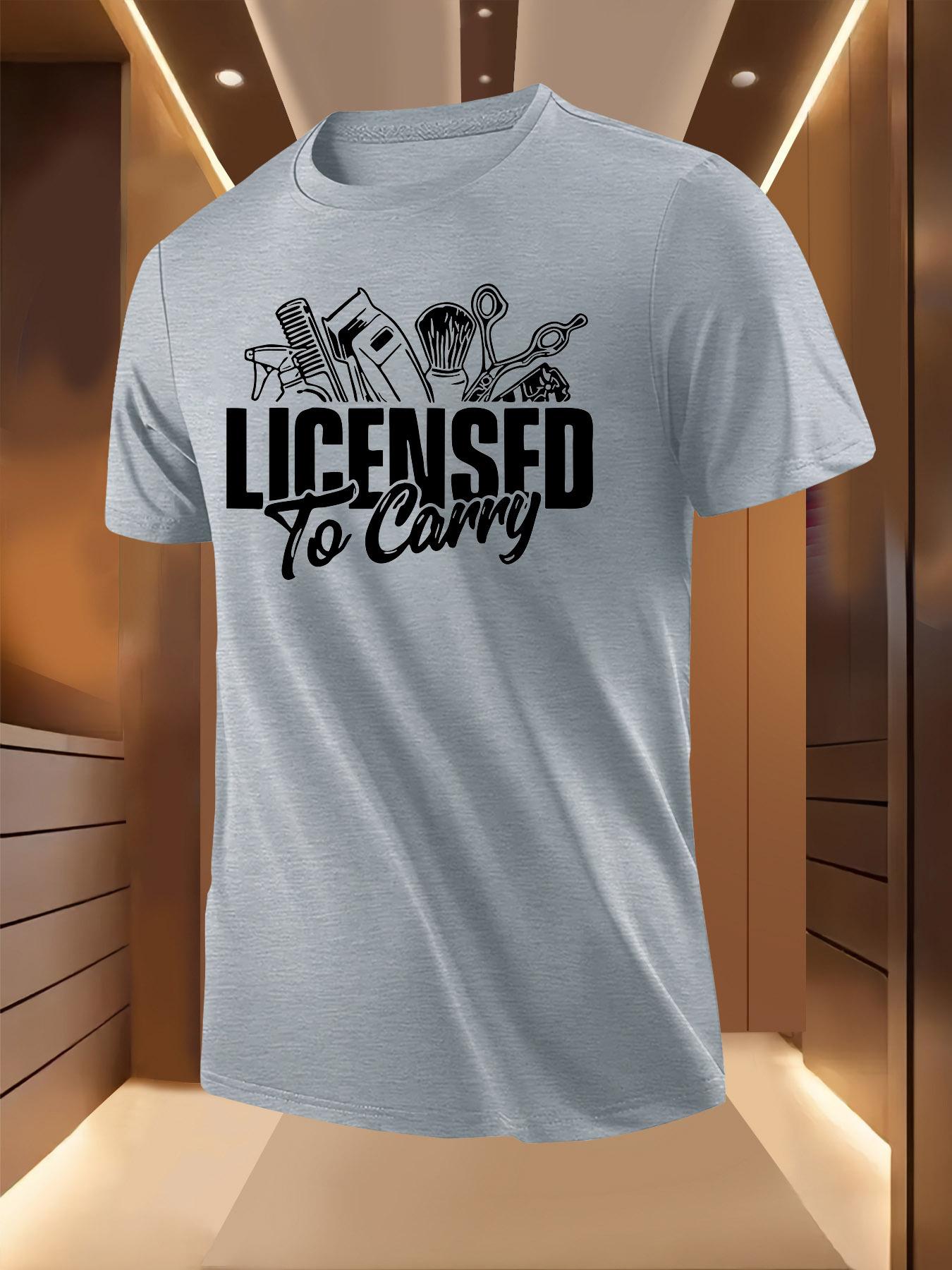 Licensed Hairstylist - Light Yellow Barber Tools Graphic Tee T-shirt XXXXL