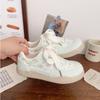 Women S Pink Floral Breathable Casual Sneakers Korean Style Cute Flat Shoes