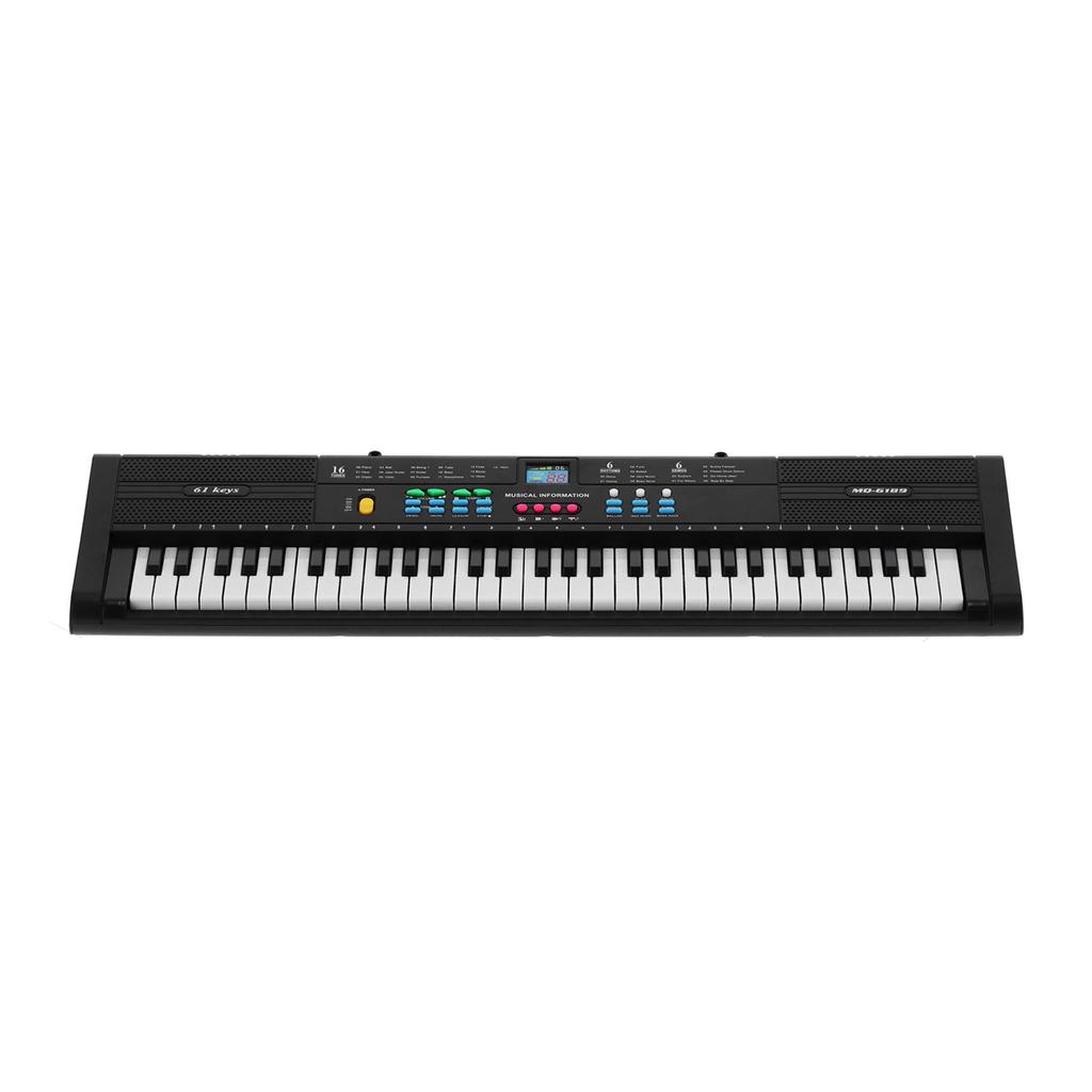 Keyboard Piano Instrument 61 Keys Electric Multifunctional with USB Cable Microphone MQ6189