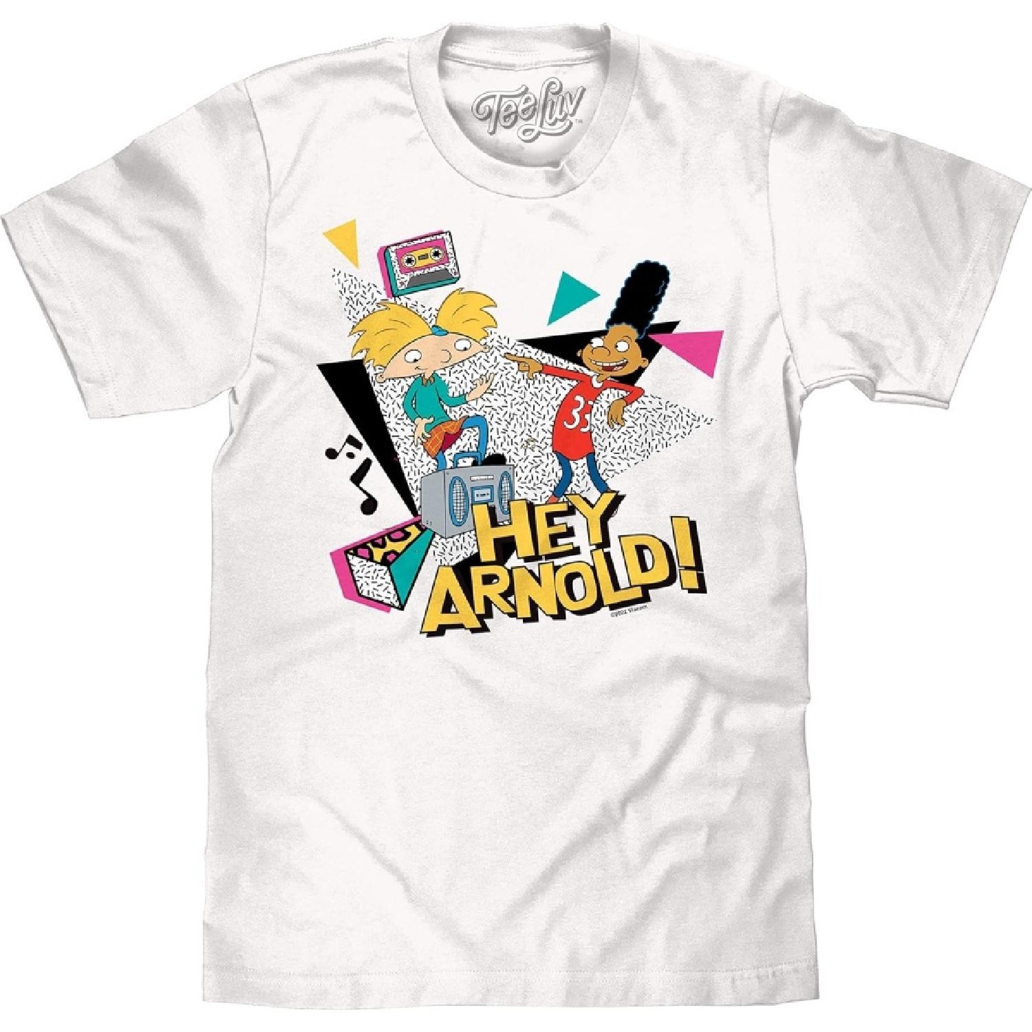 Мужская футболка Tee Luv  Эй, Арнольд!  - Футболка с изображением персонажей мультфильма Арнольда и Джеральда S белый