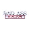 BAD ASS  Edition Metal Car Stickers Applicable to Car Fender Bumper Rear Window Full Body Outline BAD ASS Logo Metal Badge